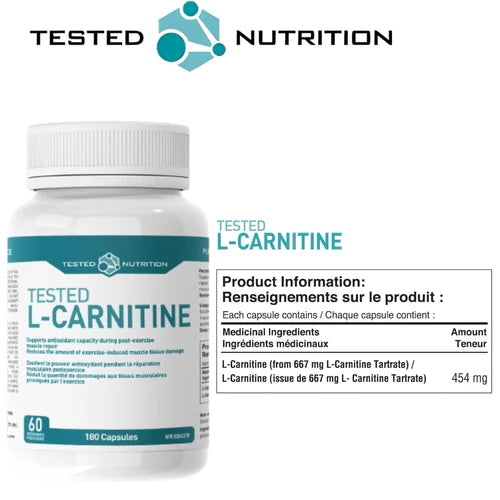 l carnitine testostiran Tested Nutrition L-Carnitine – Fat Metabolism & Per Hydroxocobalamin Injection: Vitamin B12 Entreprise canadienne Number of capsules:60 caps