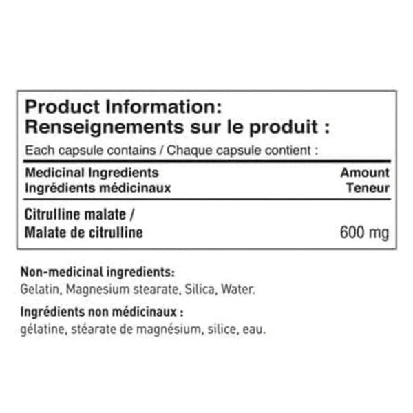 Tested Nutrition L-Citrulline Nutrition Facts and ingredients — citrulline malate 600 mg, gelatin capsule