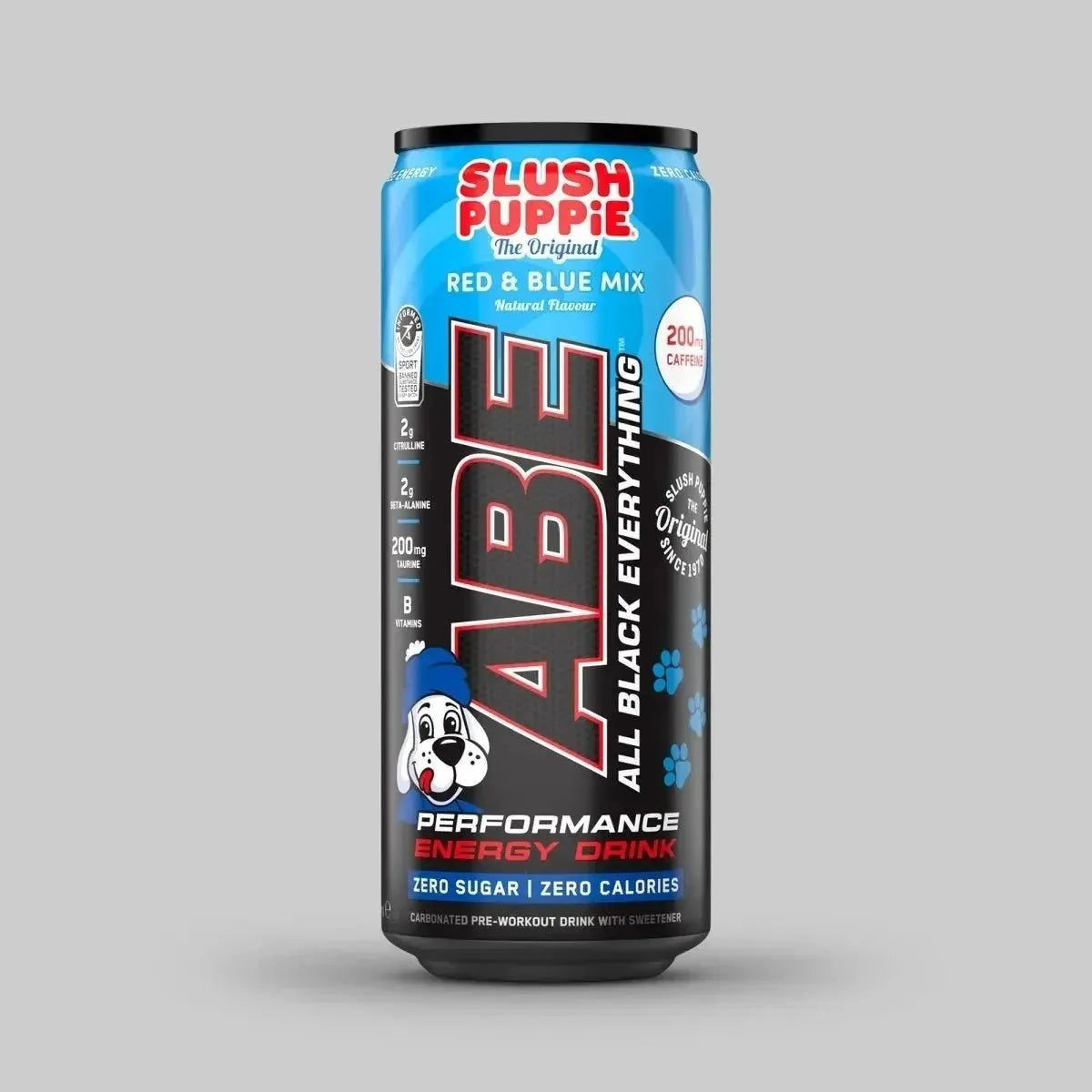 Applied Nutrition ABE Energy Drink (1 can) — Slush Puppie Red & Blue front