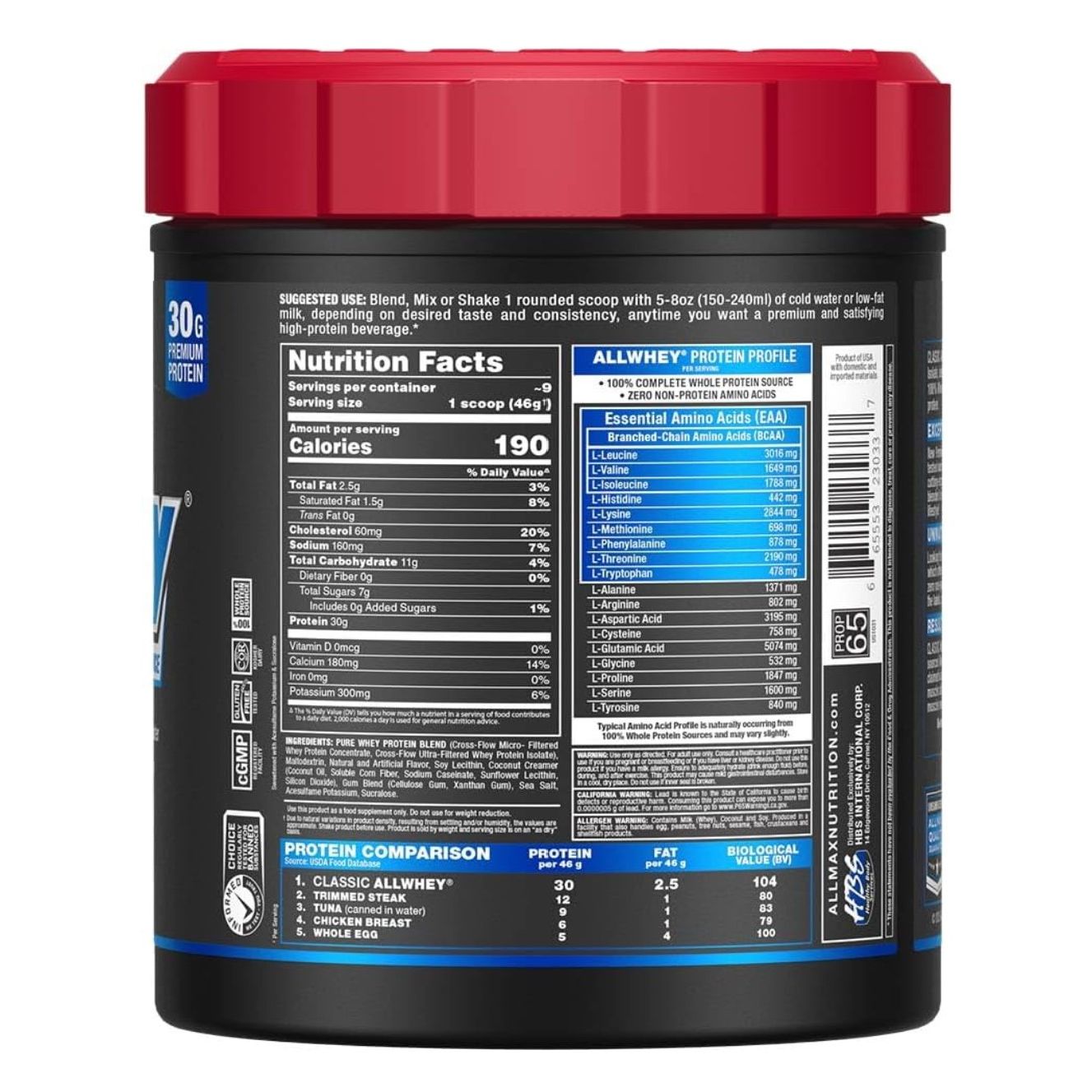 Allmax AllWhey Classic 100% Whey Protein Powder (1lb)