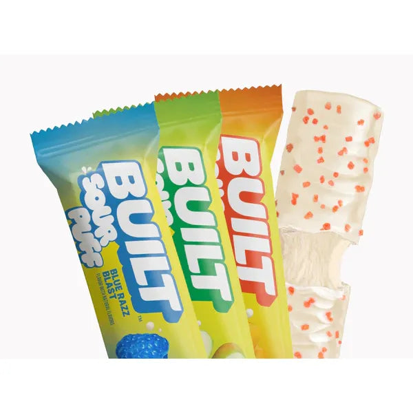 Built Sour Puffs lifestyle product photography grid