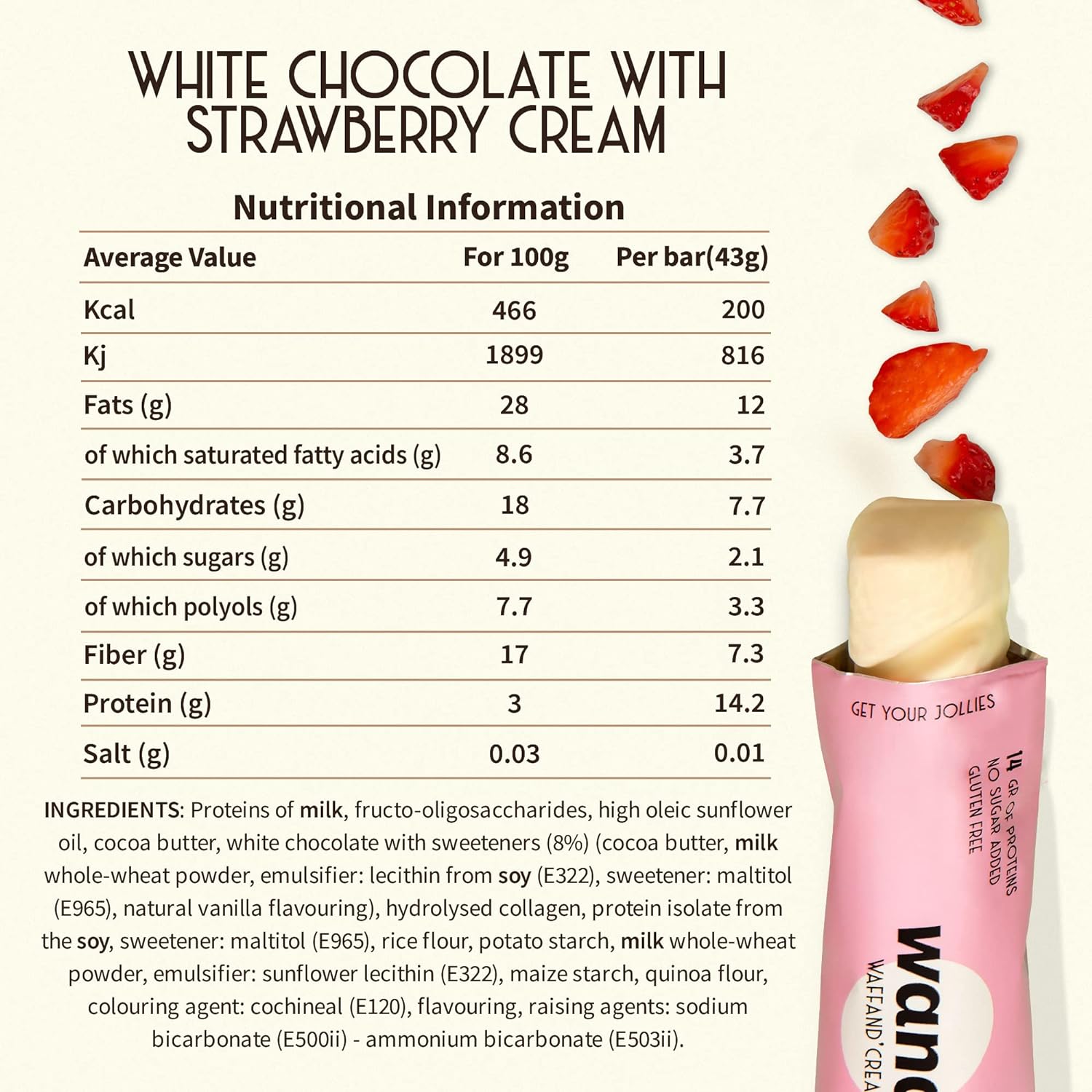 WANA Waffand'Cream "Kinder Bueno" Keto Protein Bars (1 Box of 12 Bars) 