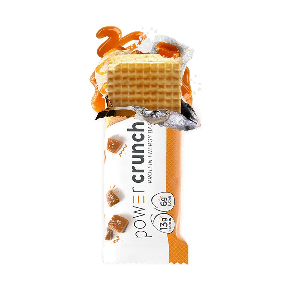 Power Crunch Protein Bar — Salted Caramel bar with wafer layers, caramel drizzle and sea salt, 13g protein