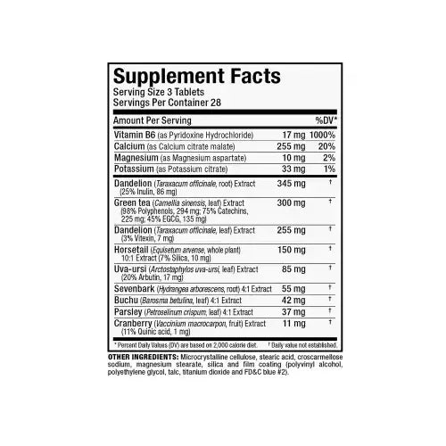 Allmax HydraDry Supplement Facts panel — 84 tablets, 28 servings (3 tablets per serving)
