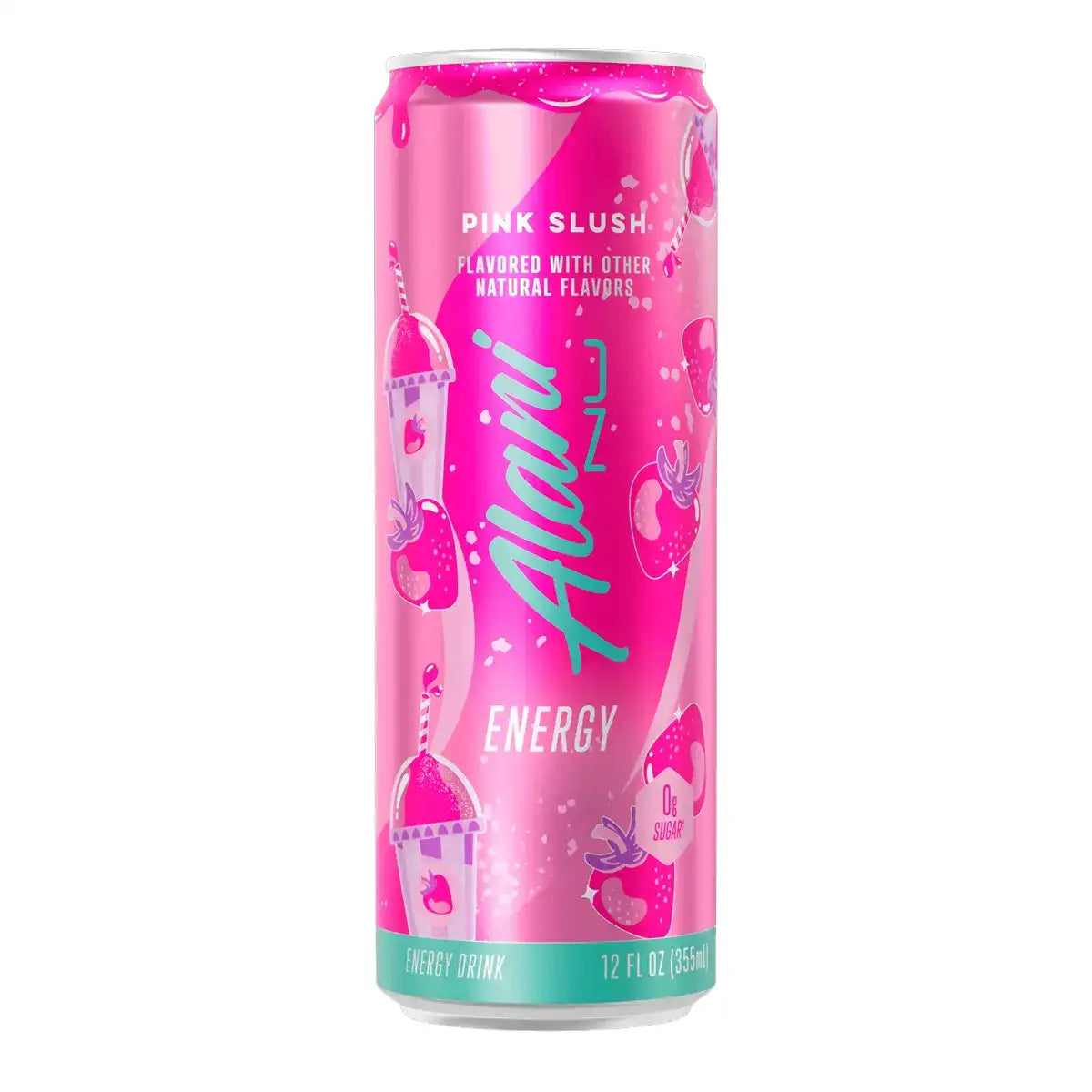 Alani Nu Pink Slush Energy Drink, zero sugar, 200mg caffeine, 10 calories per 355 mL can