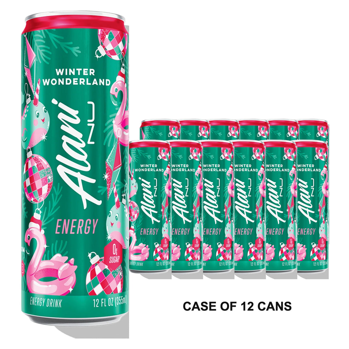 Alani Nu Energy case of 12 — Winter Wonderland cans
