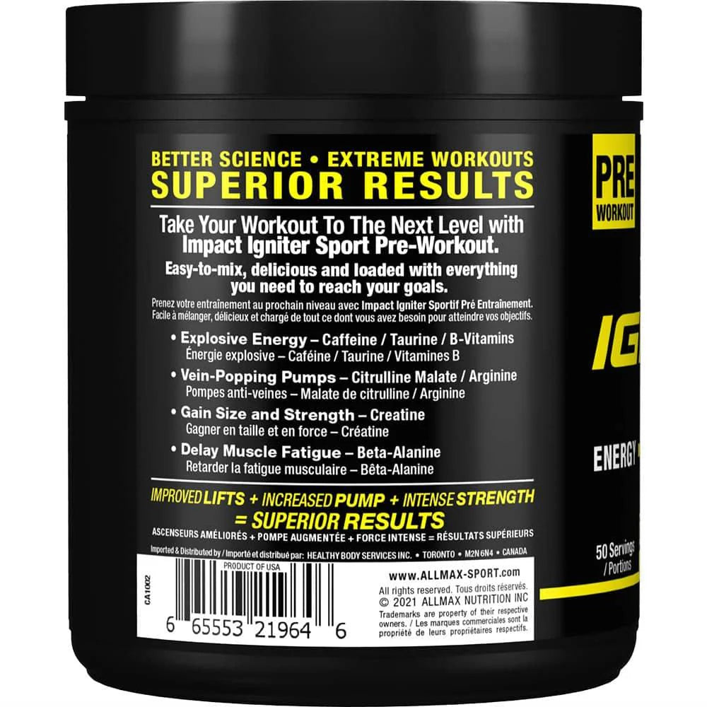 Allmax Impact Igniter SPORT Pre-Workout (50 servings)