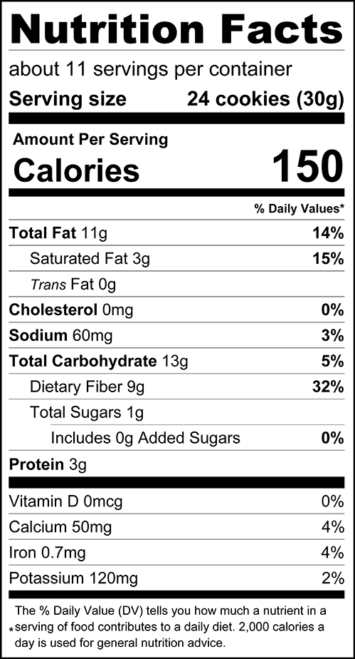 ChocZero Cinnamon Animal Crackers Nutrition Facts panel