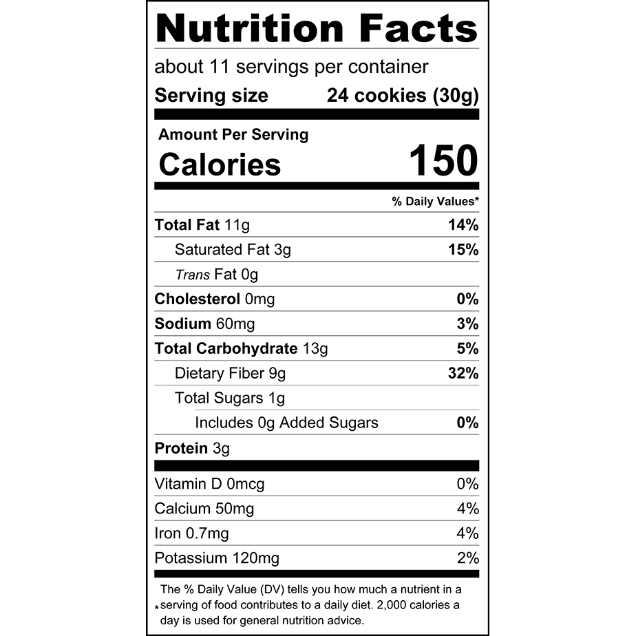 ChocZero Cinnamon Animal Crackers Nutrition Facts panel