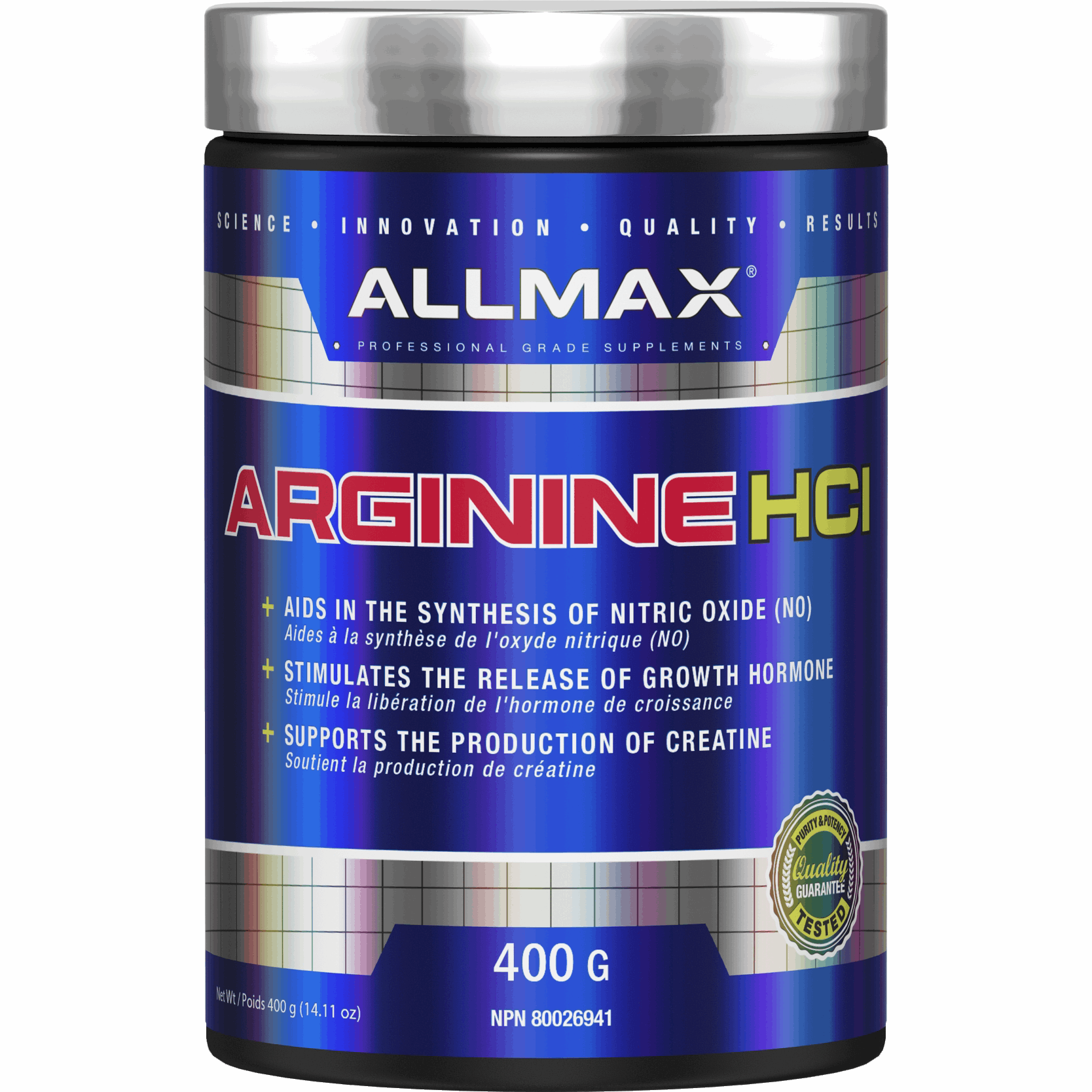 ALLMAX Arginine HCL 400g Allmax Nutrition Top Nutrition Canada