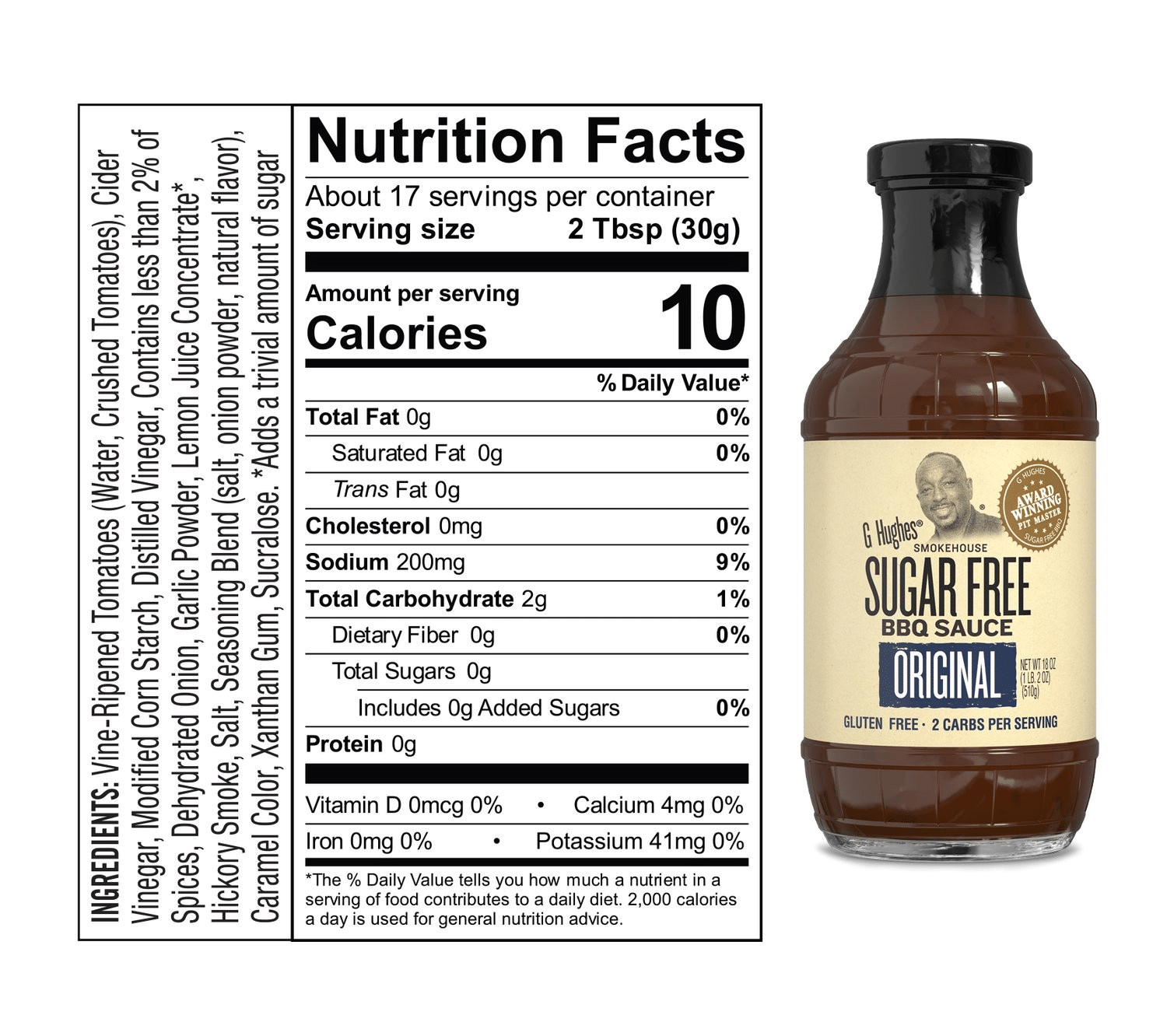 Sauce barbecue sans sucre G Hughes Keto (bouteille de 18 oz)