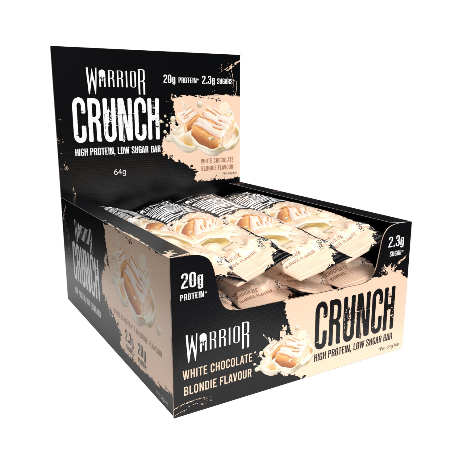 Barras proteicas bajas en carbohidratos Warrior Crunch (caja de 12)