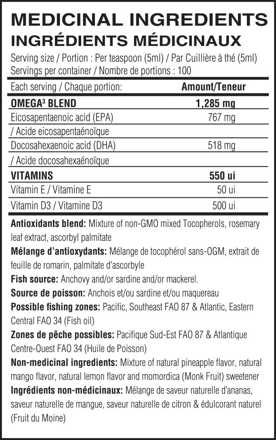 Believe Supplements OMEGA 3 + D3 & E (500 ml)