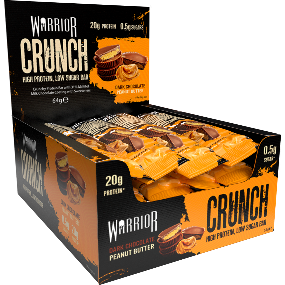 Warrior Crunch Low-Carb Protein Bars (Box of 12) - Top Nutrition and Fitness 