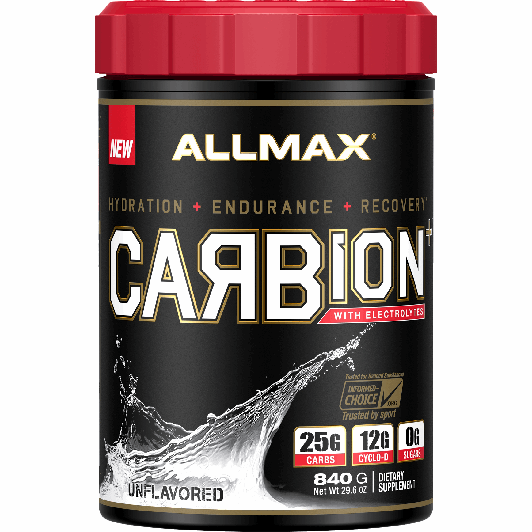 ALLMAX CARBION+Maximum Strength Electrolyte and Hydration Energy Drink (30 Servings) Carbohydrates Unflavoured Allmax Nutrition