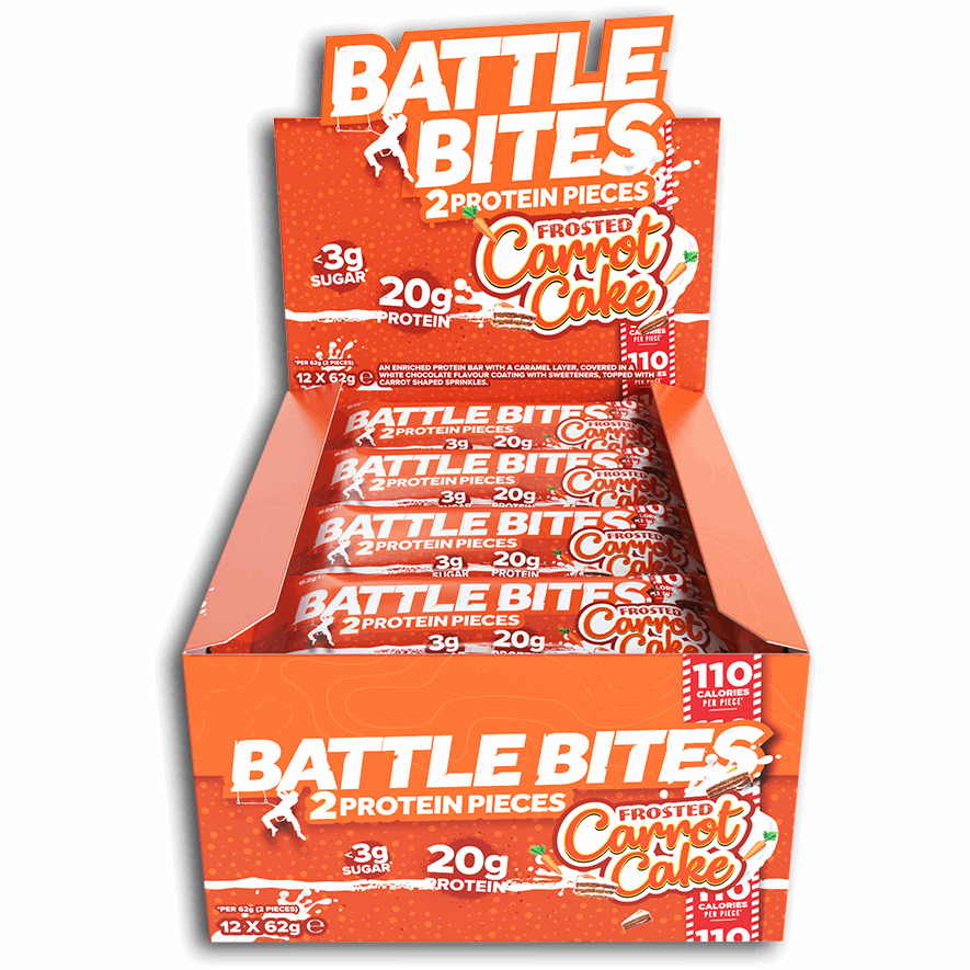 Battle Snacks Battle Bites Low-Carb Protein Bar (Box of 12) Protein Snacks Carrot Cake Battle Snacks