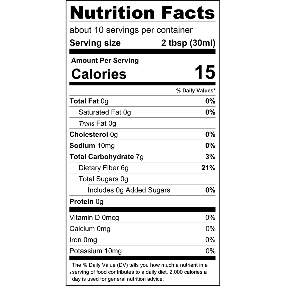 ChocZero Sugar Free Coffee Syrup Trio Nutrition Facts panel