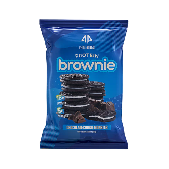 AP Prime Bites Protein Brownie (1 brownie) Protein Snacks Chocolate Cookie Monster Alpha Prime