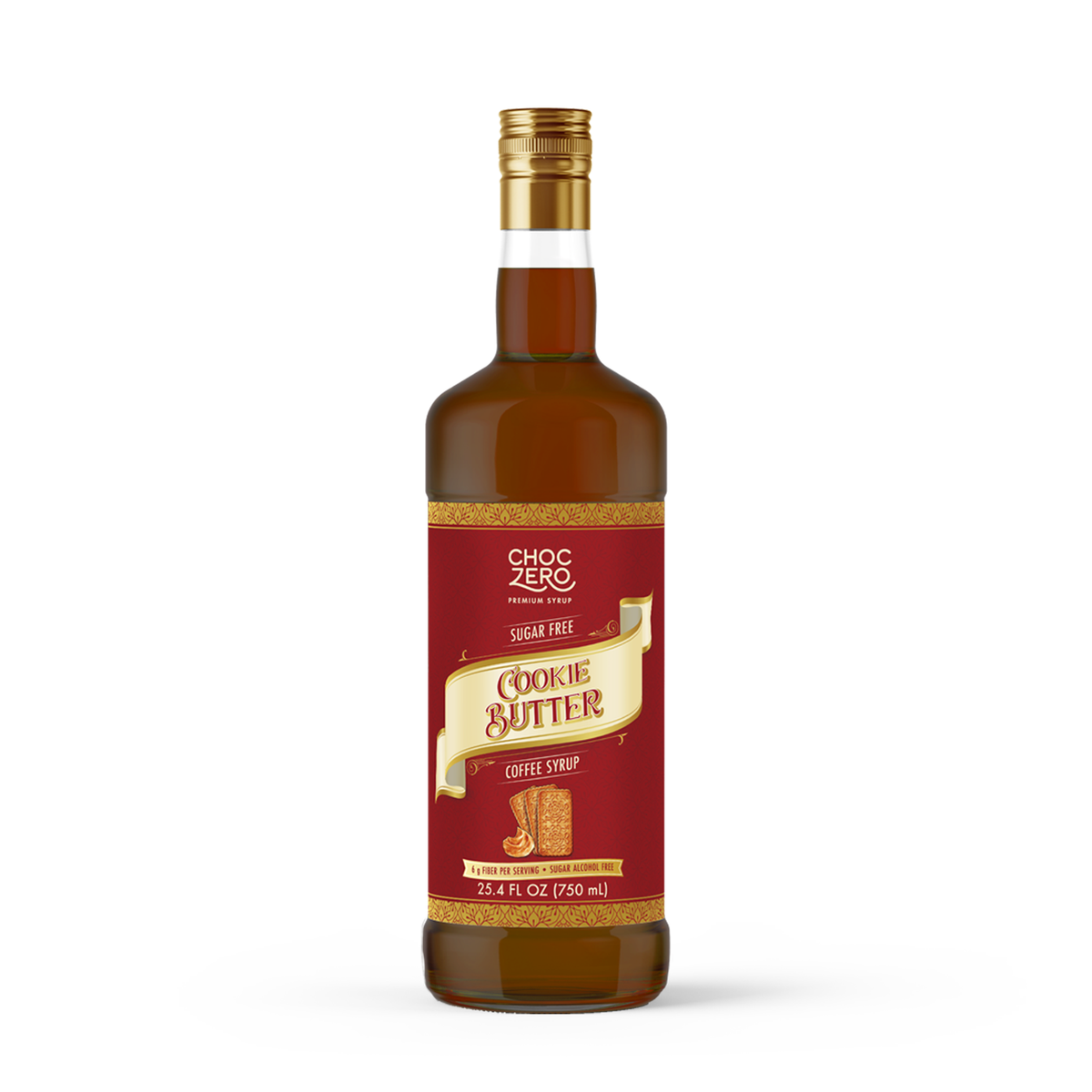 ChocZero Cookie Butter sugar-free flavoring syrup, keto 25.4 fl oz glass bottle with no sugar alcohols