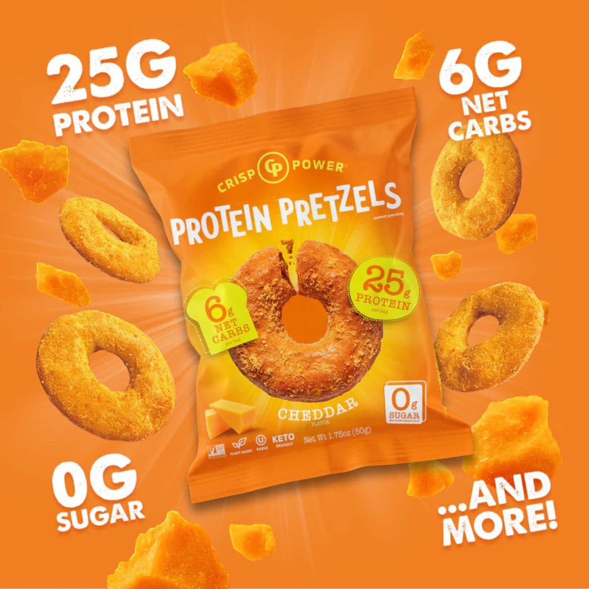 Crisp Power High Protein Keto Vegan Pretzels (1 bag)