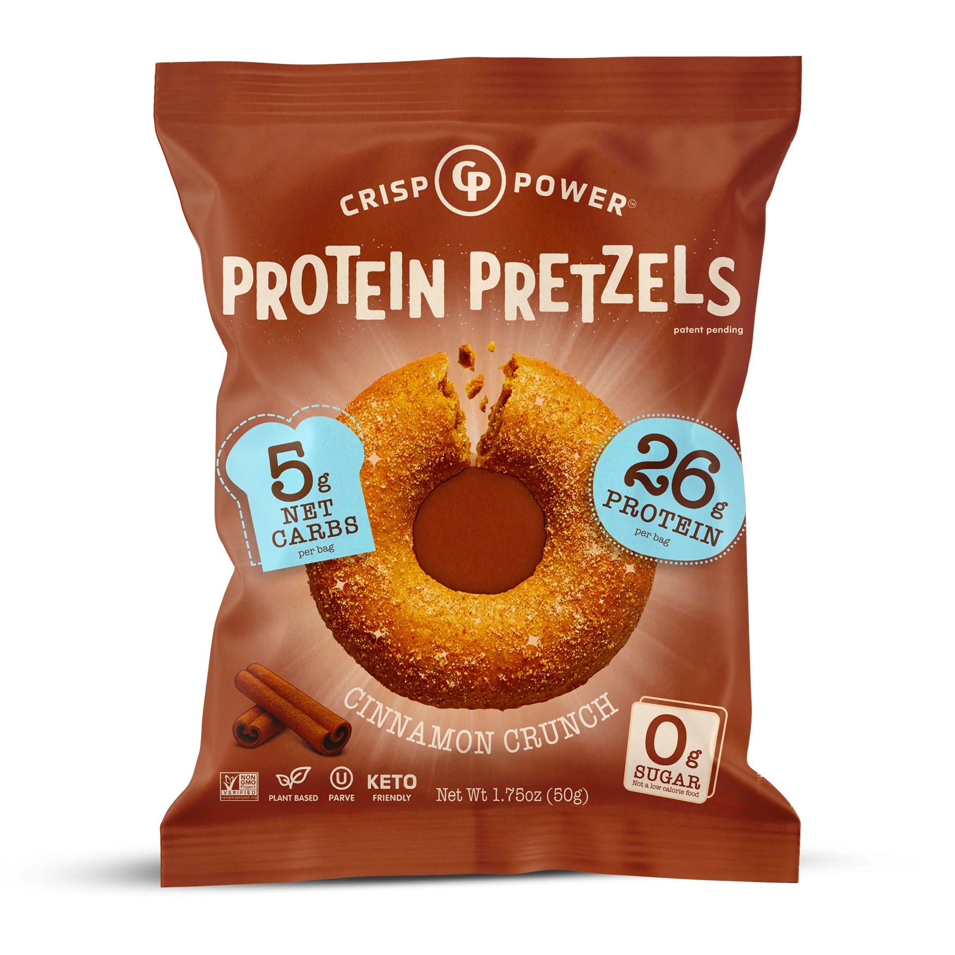 Crisp Power High Protein Keto Vegan Pretzels (1 bag) - Crisp Power - Top Nutrition and Fitness Canada