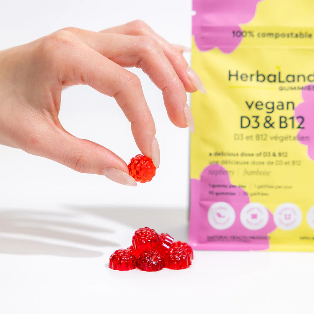 Herbaland Vegan D3 and B12 Gummies (90 gummies)