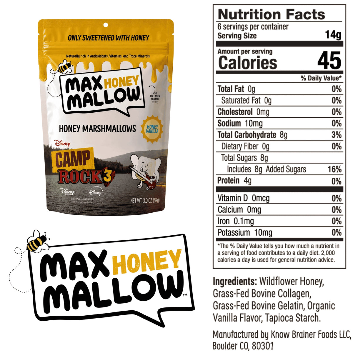 Max Sweets GF Max Mallow Sugar-Free Marshmallows (1 bag-6 servings)