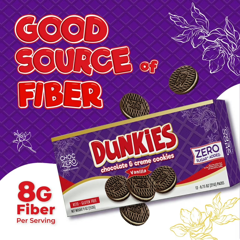 ChocZero Dunkies Sandwich Cookies - Keto GF "Oreos" (1 box of 24 cookies) — alternate angle