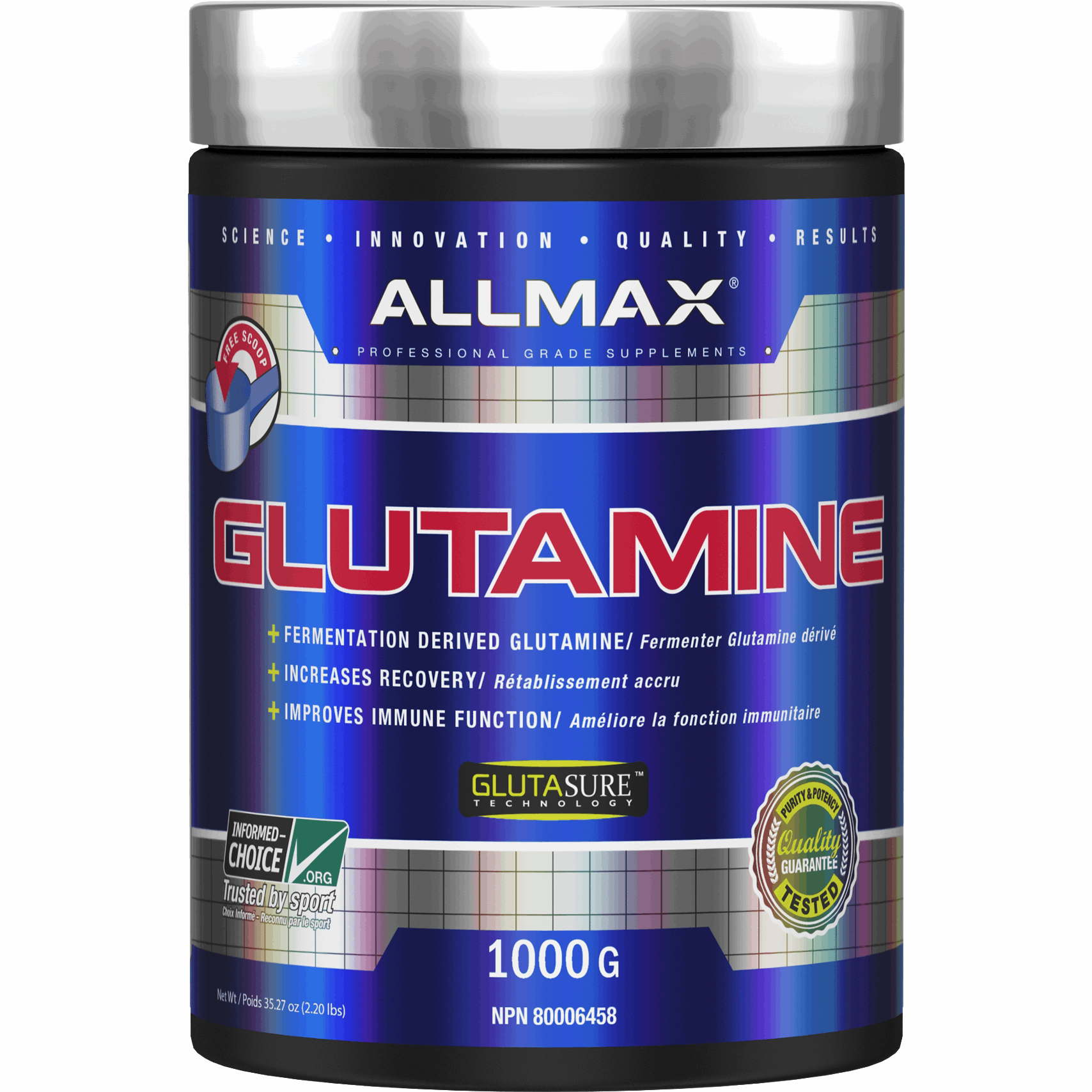 ALLMAX Glutamine (1000g) BCAAs and Amino Acids Allmax Nutrition