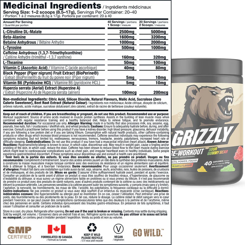 Grizzly Pre Workout (40 servings)