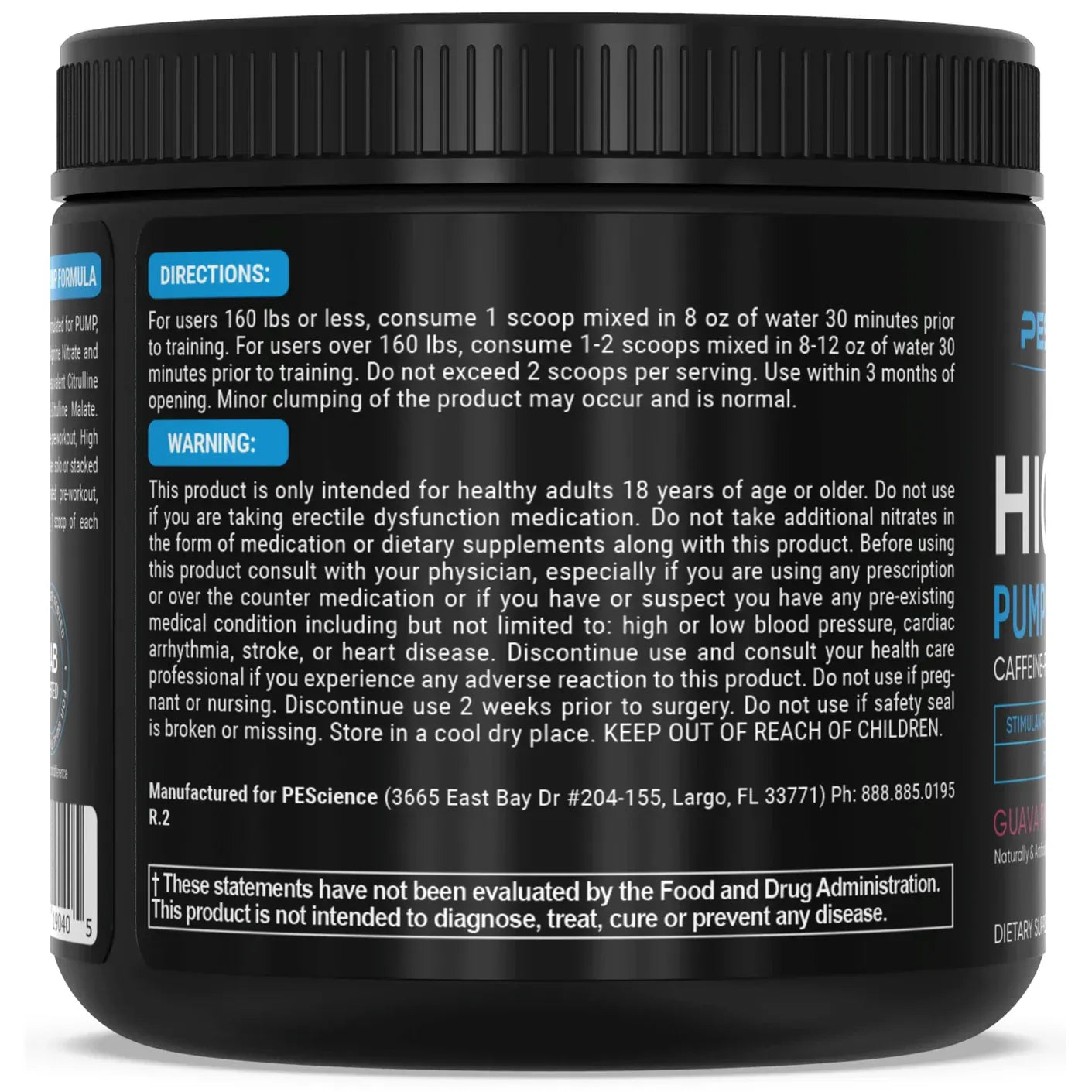 PEScience High Volume Stim-Free Pre-Workout (36 servings)