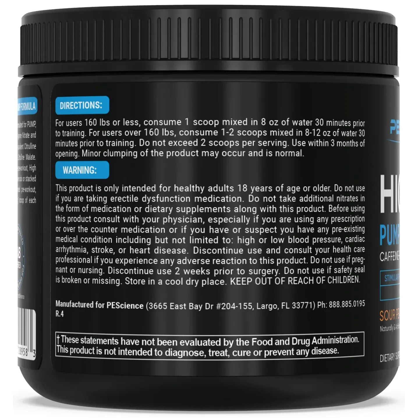PEScience High Volume Stim-Free Pre-Workout (36 servings)