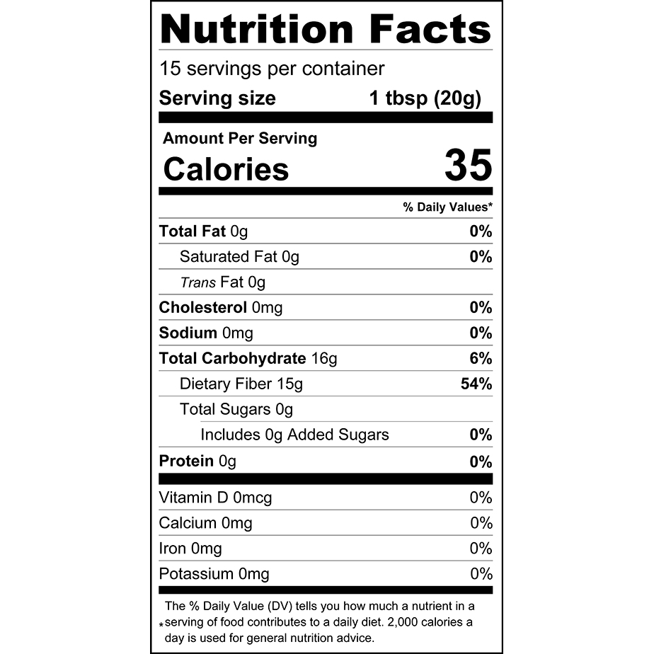 ChocZero Sugar Free Keto Honey Nutrition Facts panel