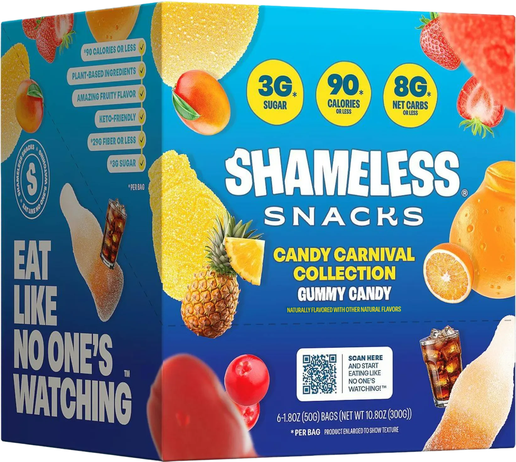 Shameless Snacks Low Sugar Vegan Gummy Candy (BOX of 6)