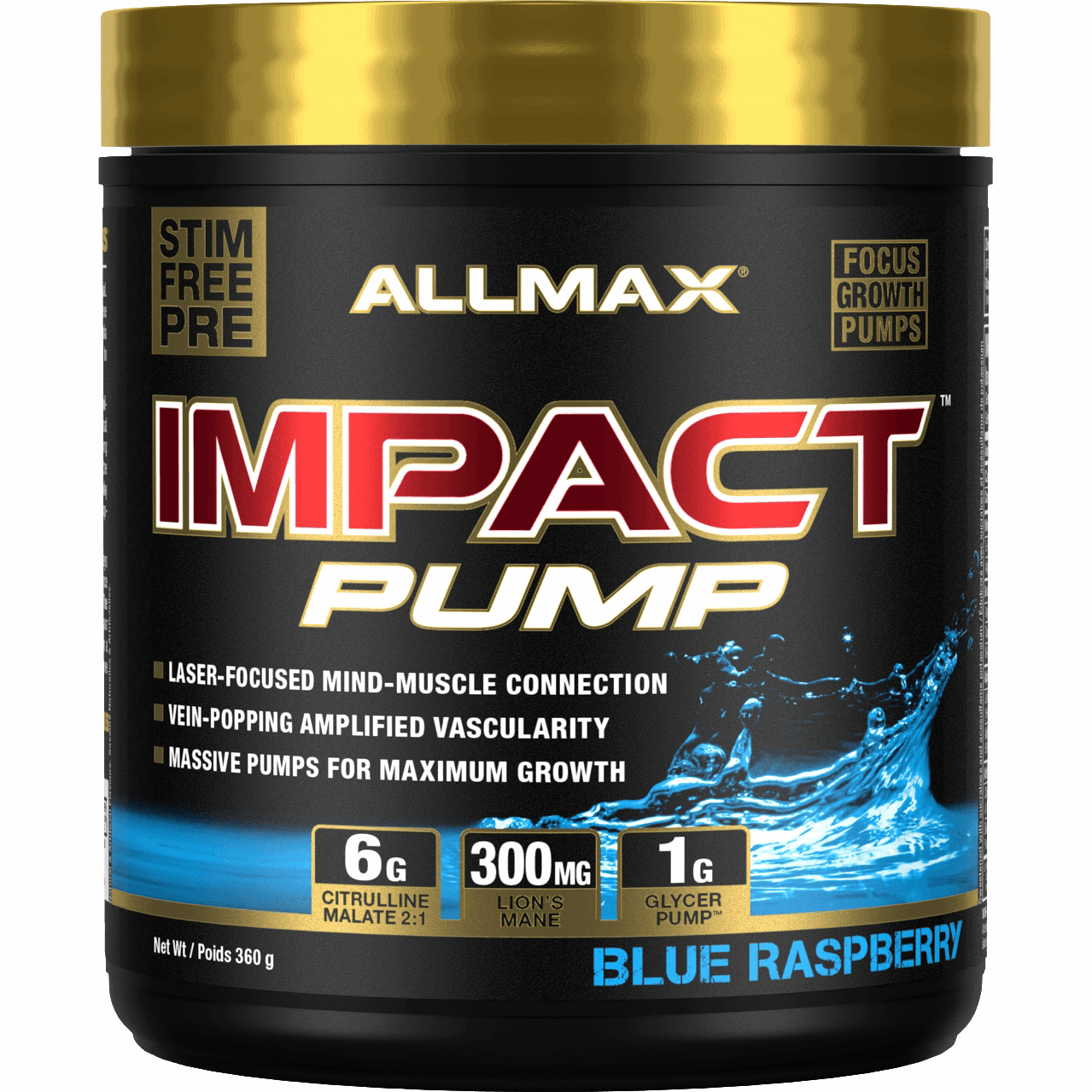 Allmax Nutrition Impact PUMP Pre-Workout (40 servings) Pre-workout Blue Raspberry Allmax Nutrition