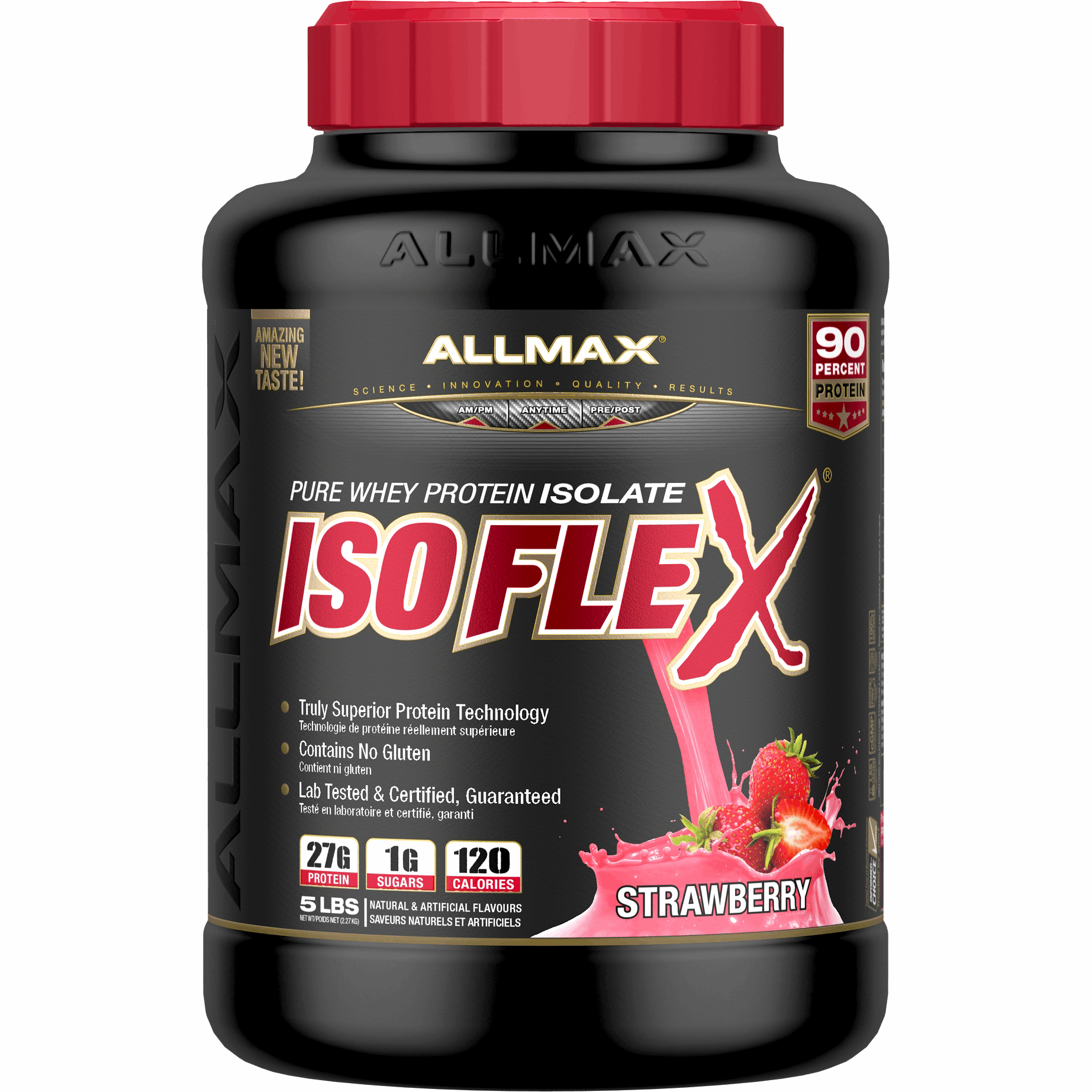 ALLMAX Isoflex Whey Protein Isolate (5 LBS) Whey Protein Strawberry Allmax Nutrition