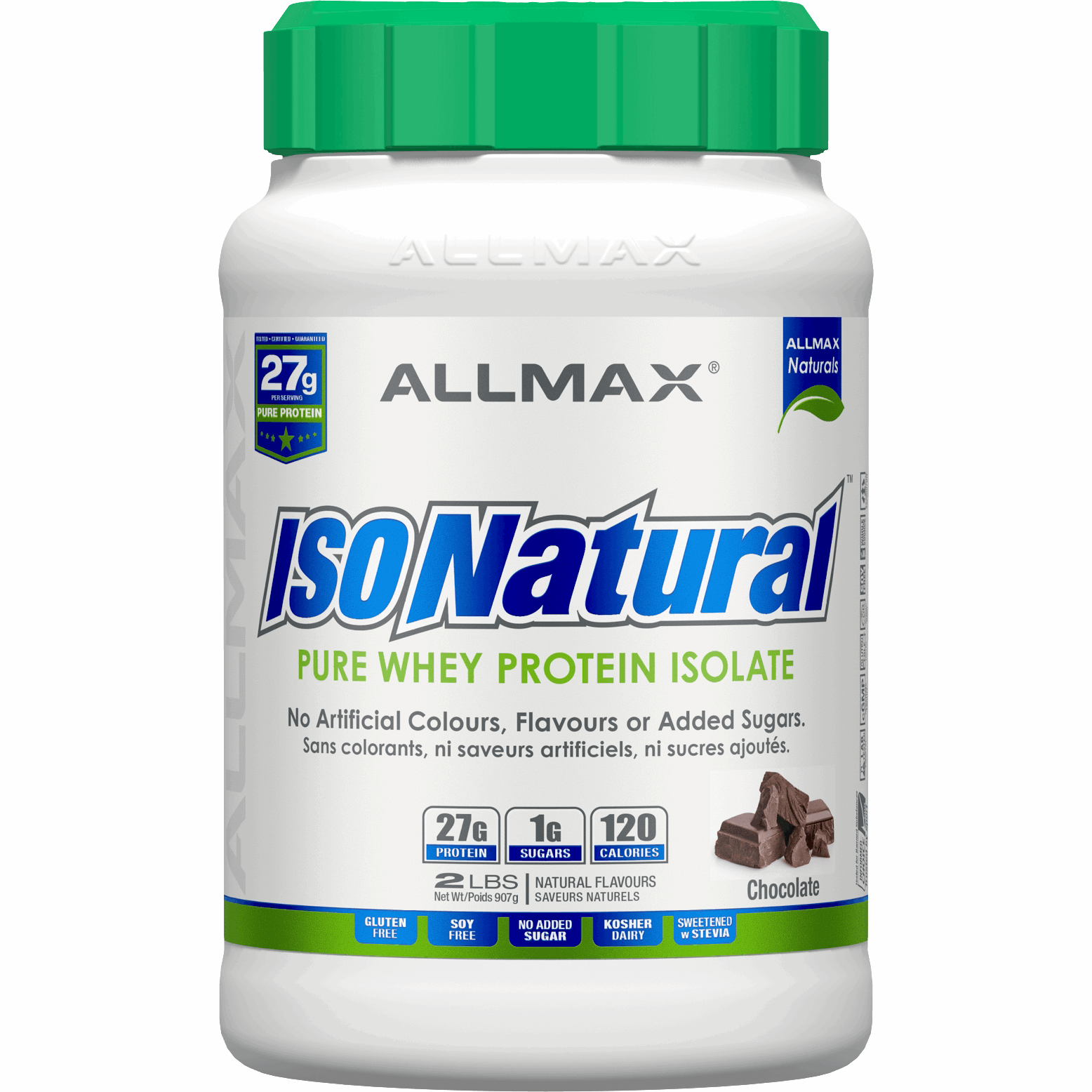 ALLMAX IsoNatural (2 LBS) isonatural-2lbs Whey Protein Chocolate Allmax Nutrition