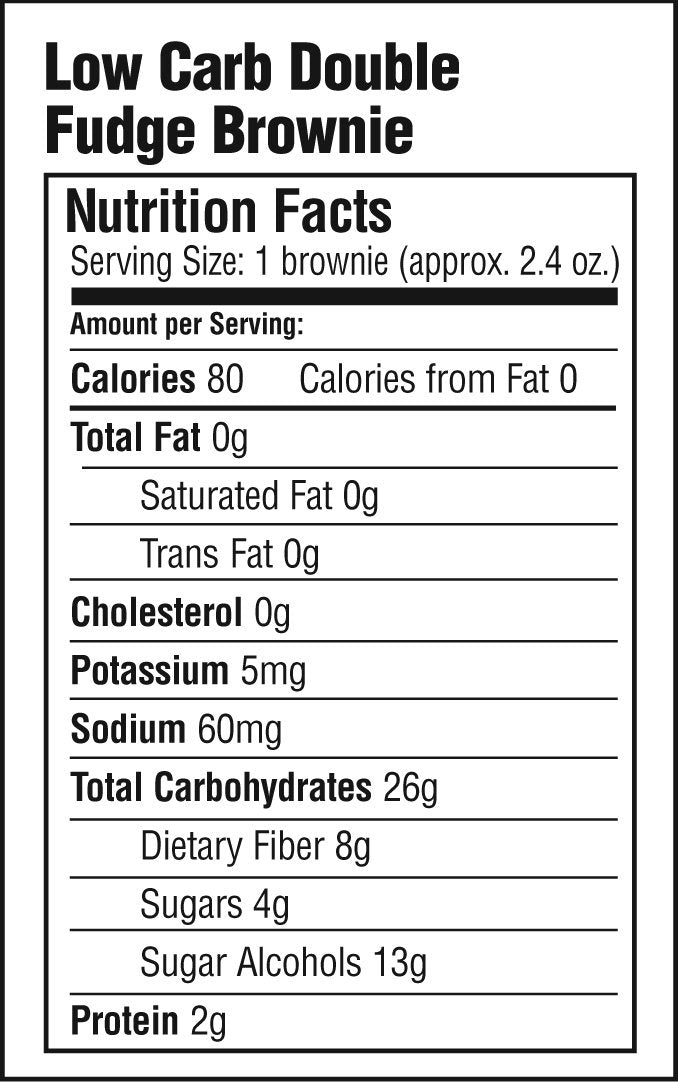 Simply Scrumptous Fat Free Low Carb Brownie (1 brownie) *KEEP FROZEN*