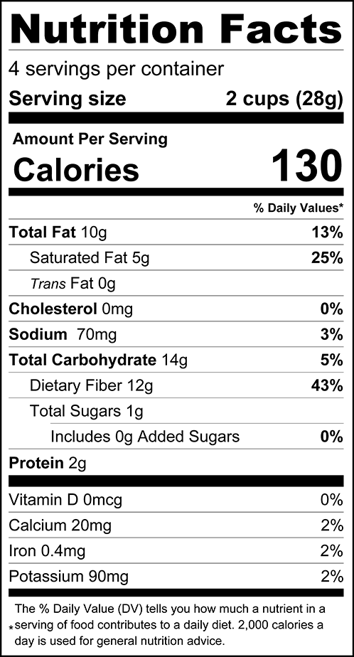 ChocZero Milk Chocolate Peanut Butter Cups Nutrition Facts panel