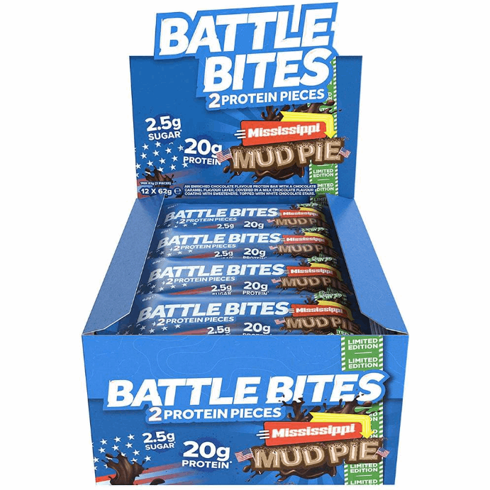 Battle Snacks Battle Bites Low-Carb Protein Bar (Box of 12) Protein Snacks Mississippi Mud Pie Battle Snacks