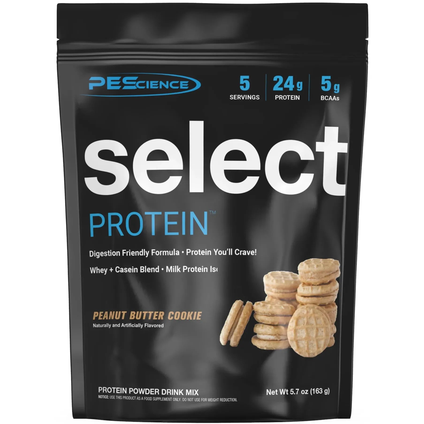 PEScience Select Whey Protein Powder TRIAL SIZE (5 servings) — Peanut Butter Cookie