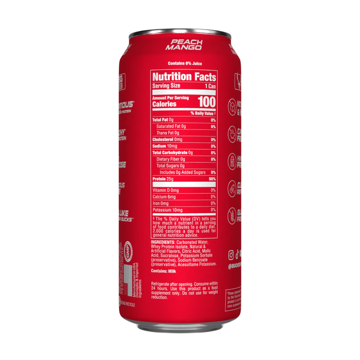 Bucked Up Lightly Carbonated Protein Drink (1 can)