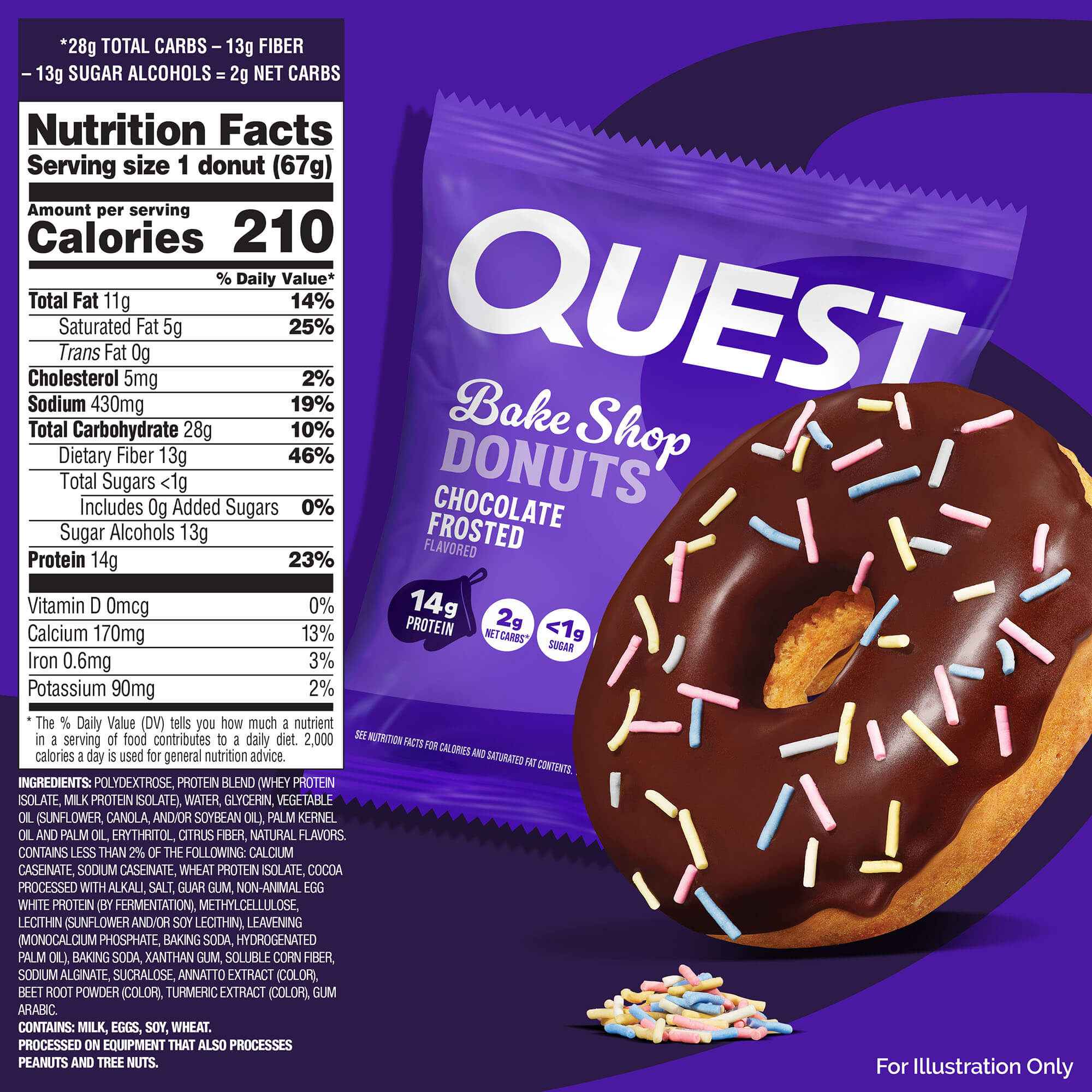 Quest Nutrition Keto Protein Donut Nutrition Facts label