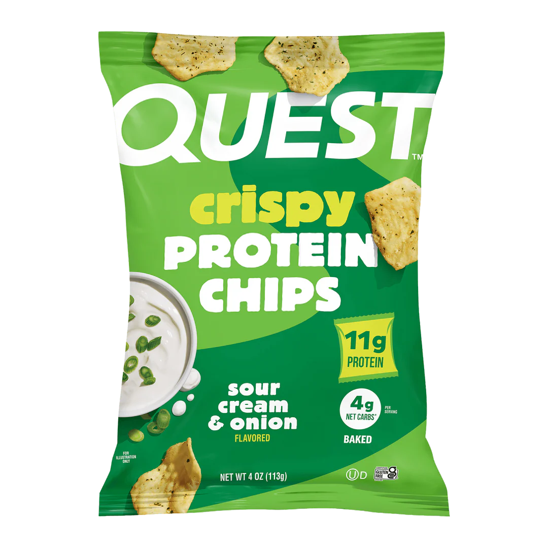 NEW Quest Crispy Protein Chips (1 bag of 4 servings) — Sour Cream & Onion