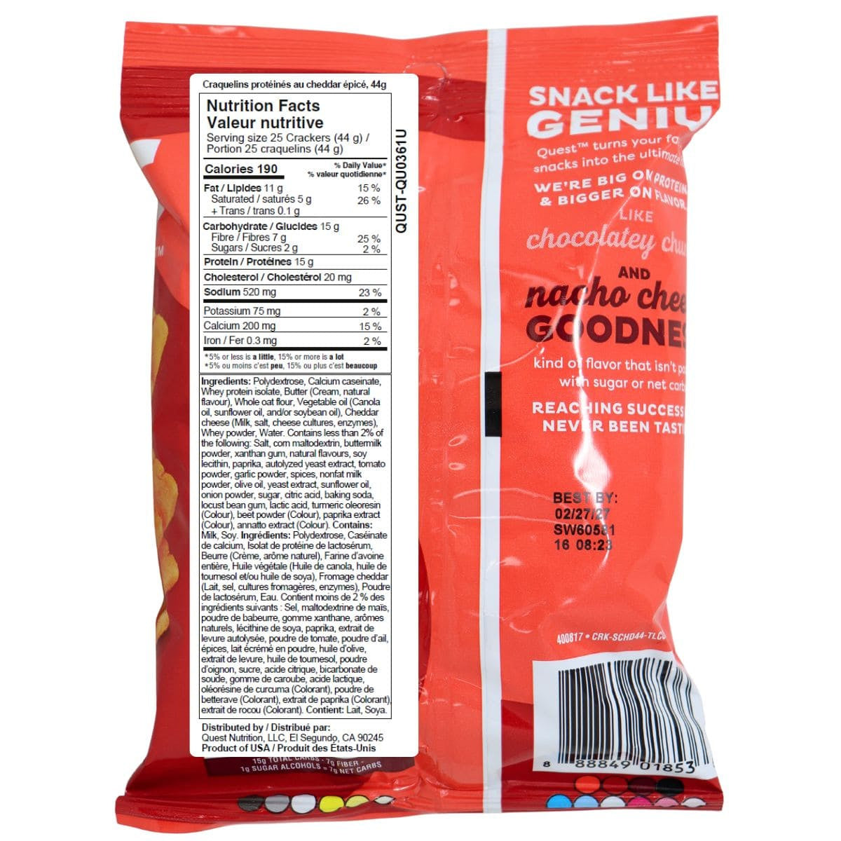 Quest Nutrition Cheese Crackers (1 bag) — view 2 — in Canada