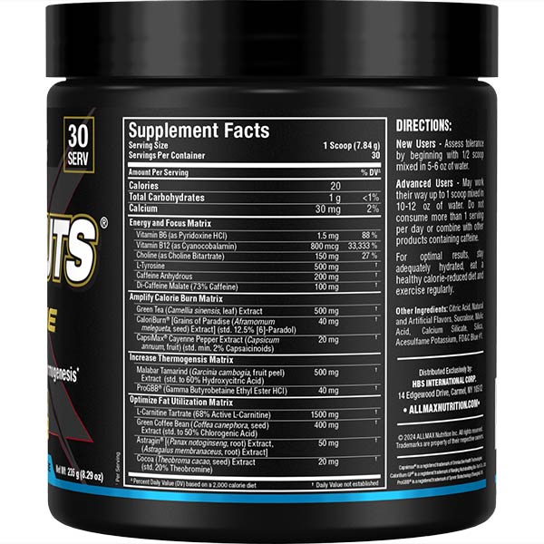 Allmax Rapidcuts Xtreme Powder Fat Burner (30 servings)