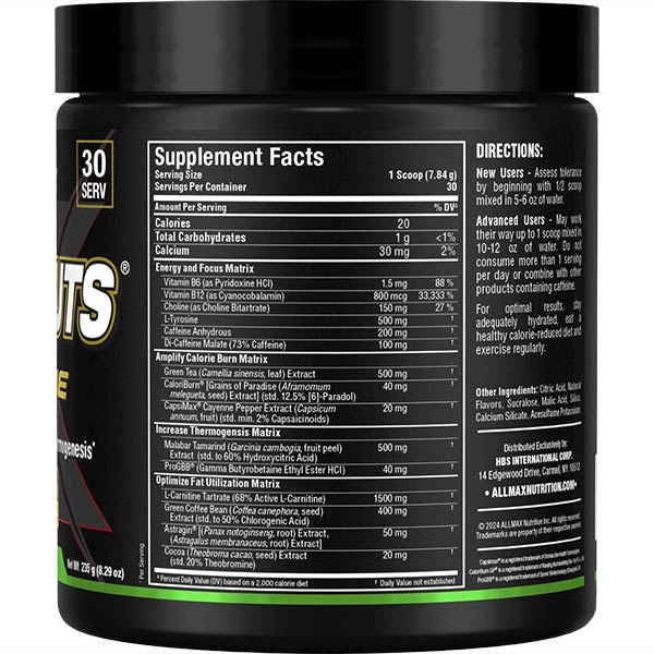 Allmax Rapidcuts Xtreme Powder Fat Burner (30 servings)
