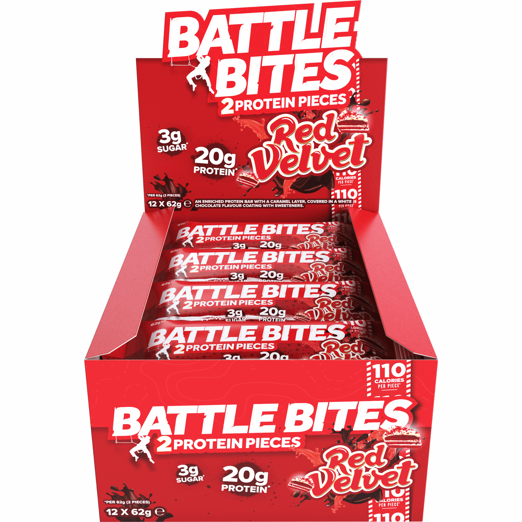 Battle Snacks Battle Bites Low-Carb Protein Bar (Box of 12) Protein Snacks Red Velvet Battle Snacks