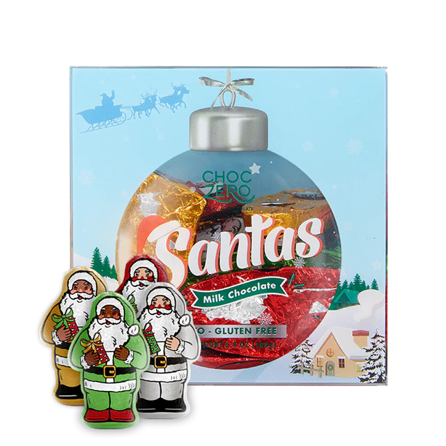 ChocZero Milk Chocolate Santas (Box of 21 chocolates)