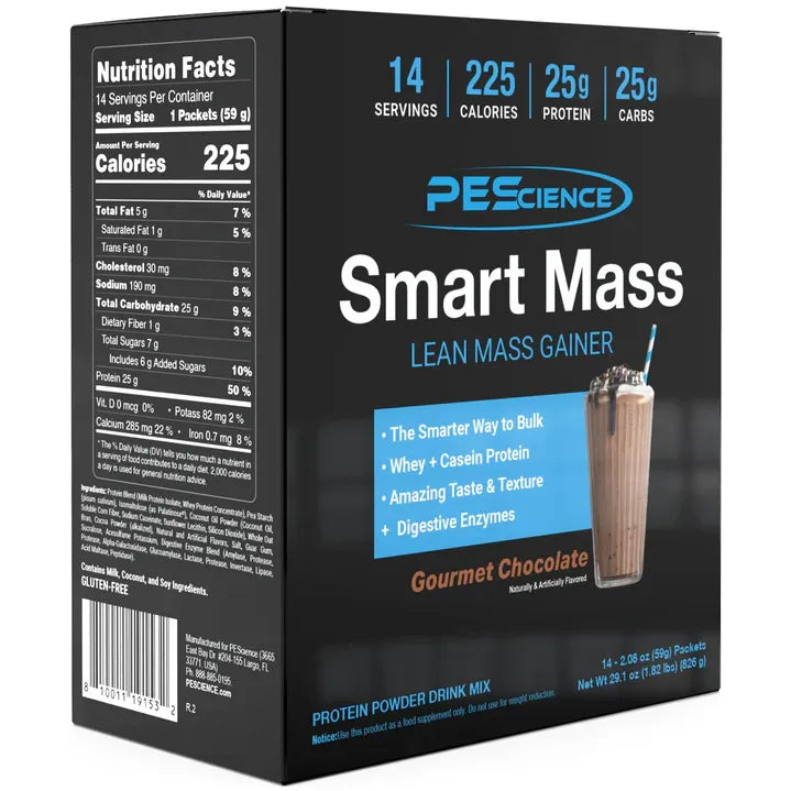 PEScience Smart Mass Clean Weight Gainer Sachets (14 sachets × 58g / 1.79 lbs) — Chocolate sachet — in Canada